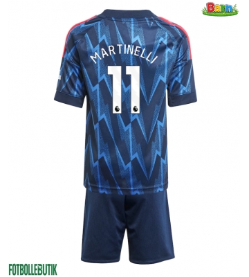 Arsenal Gabriel Martinelli #11 Bortaställ Barn 2025-26 Kortärmad (+ Korta byxor)